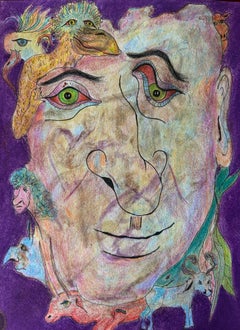dessin, pastel, encre et crayons de couleur « Premier jour d'éternité »