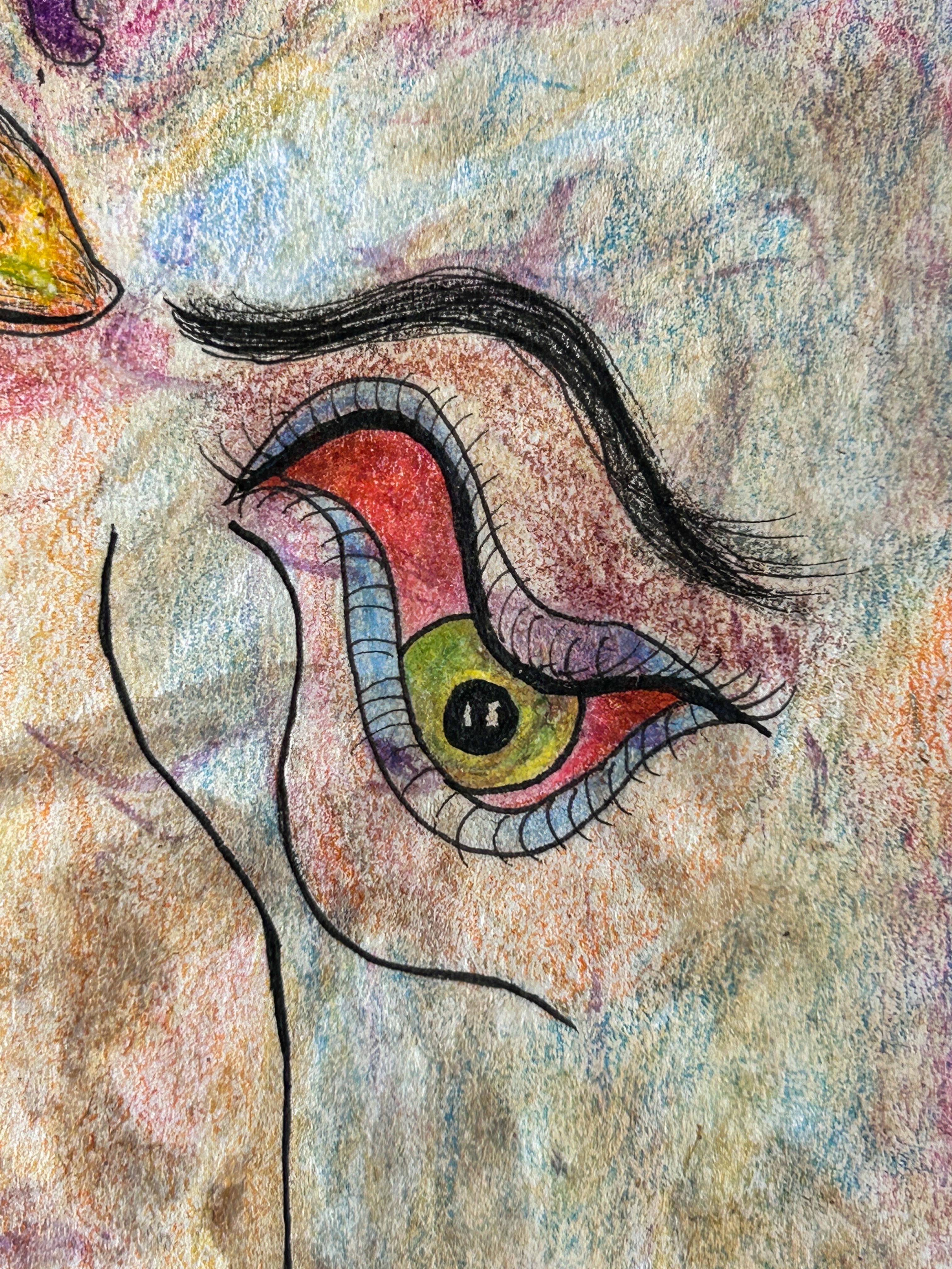 Draw, pastel, Ink and Colored Pencils. 