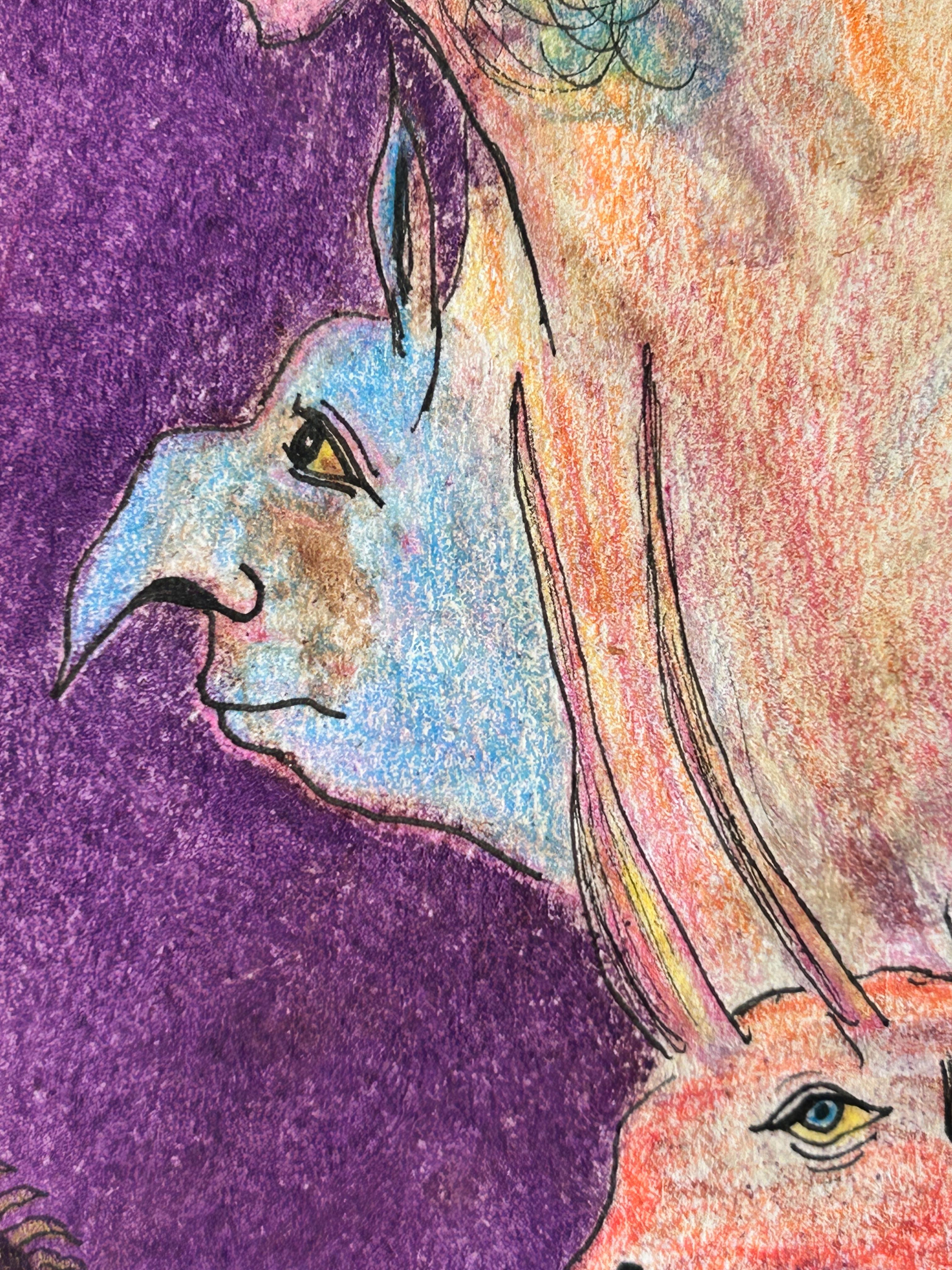 Draw, pastel, Ink and Colored Pencils. 