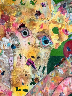 Zeichnung, Acryl, Tinte und farbige Bleistifte auf Papier. „Gealterte Liebe, neue Liebe“
