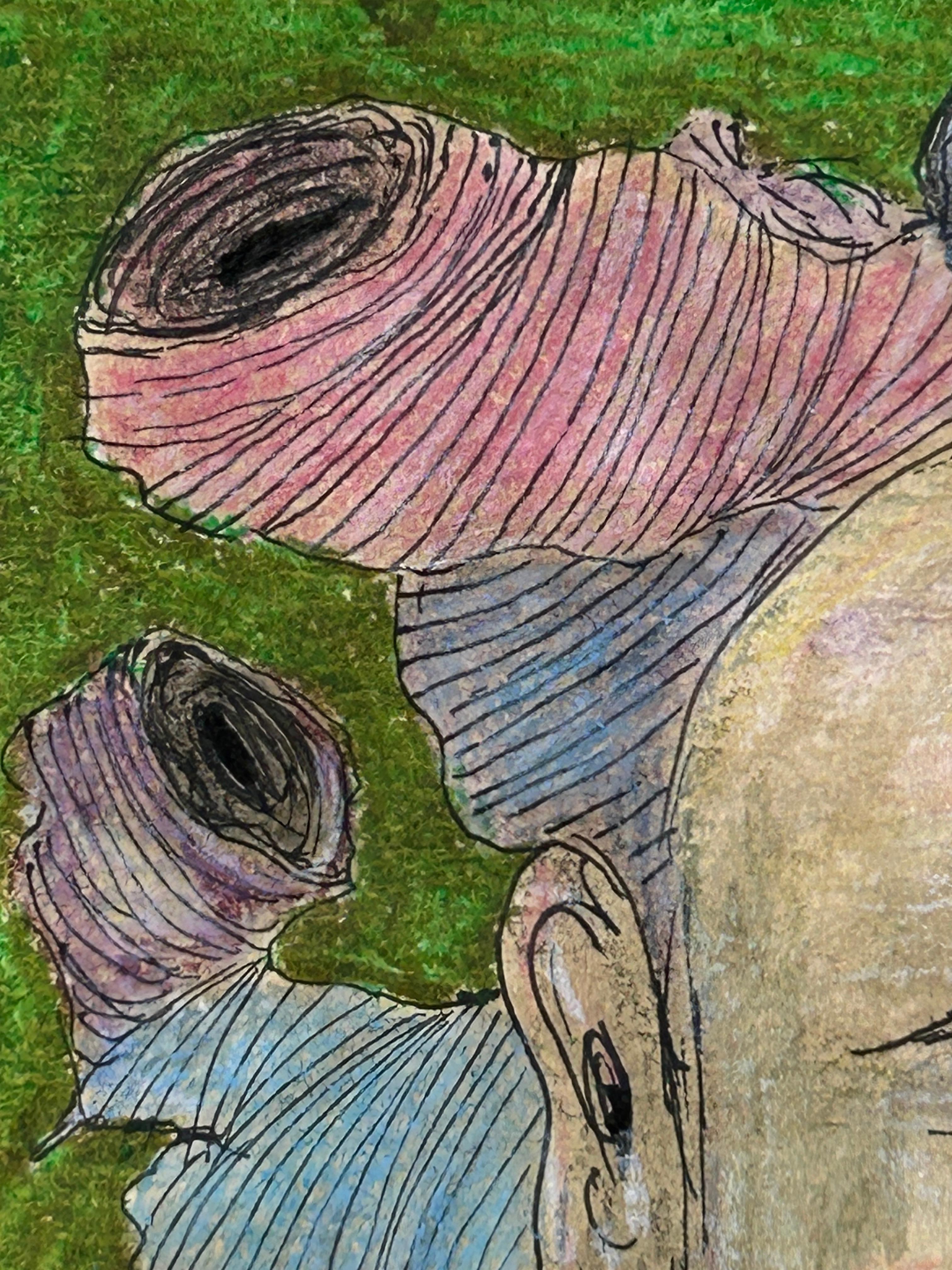 Zeitgenössische Buntstiftzeichnung. Unbenannt (Braun), Portrait, von Luis Alexander Rodríguez (Ie-Xiua)