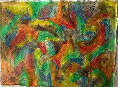 Disegno a inchiostro, matite colorate e pastello a olio su carta. "Incontri eterni"