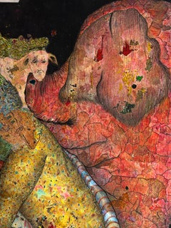 Disegno a tecnica mista senza titolo, acrilico e inchiostro su carta, 50x72 cm