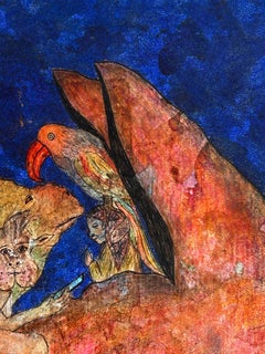 „Woher kommen wir?“ Zeitgenössische Zeichnung auf Fabriano-Papier, 100 x 78 cm