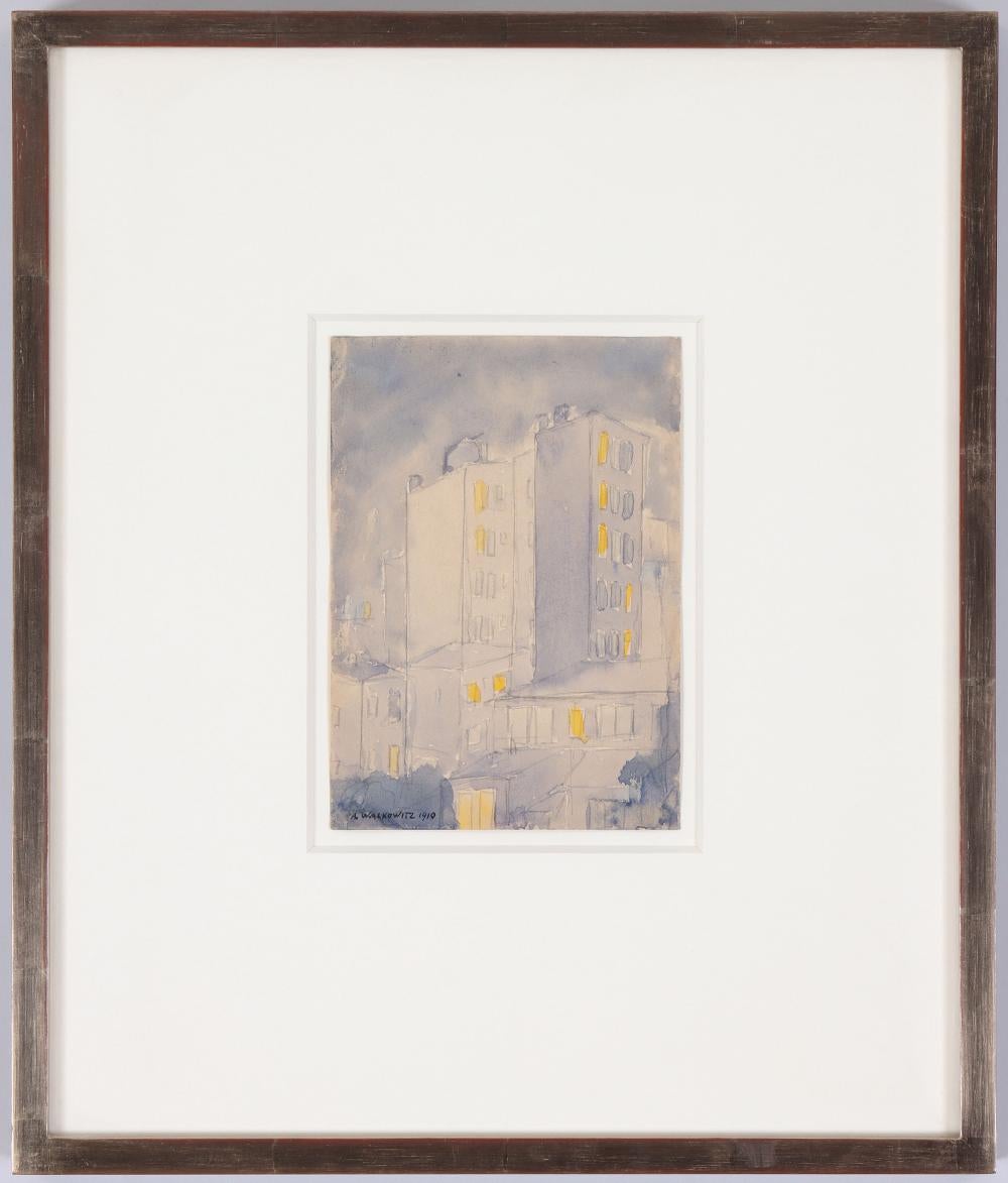 Improvisationen von New York (Beige), Landscape Art, von Abraham Walkowitz