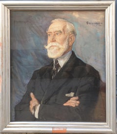 Pastellfarbenes Porträt MORSTADT mit gebogenem Mann, Art-déco-Salon de Paris 1927, 20. Jahrhundert
