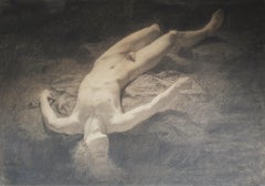 French School 19th Academy nude young man Study Pyrame