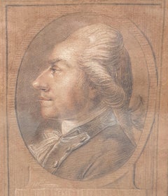 Dibujo escuela francesa XVIII Retrato Ténor SAINT AUBIN tres tizas París Ópera