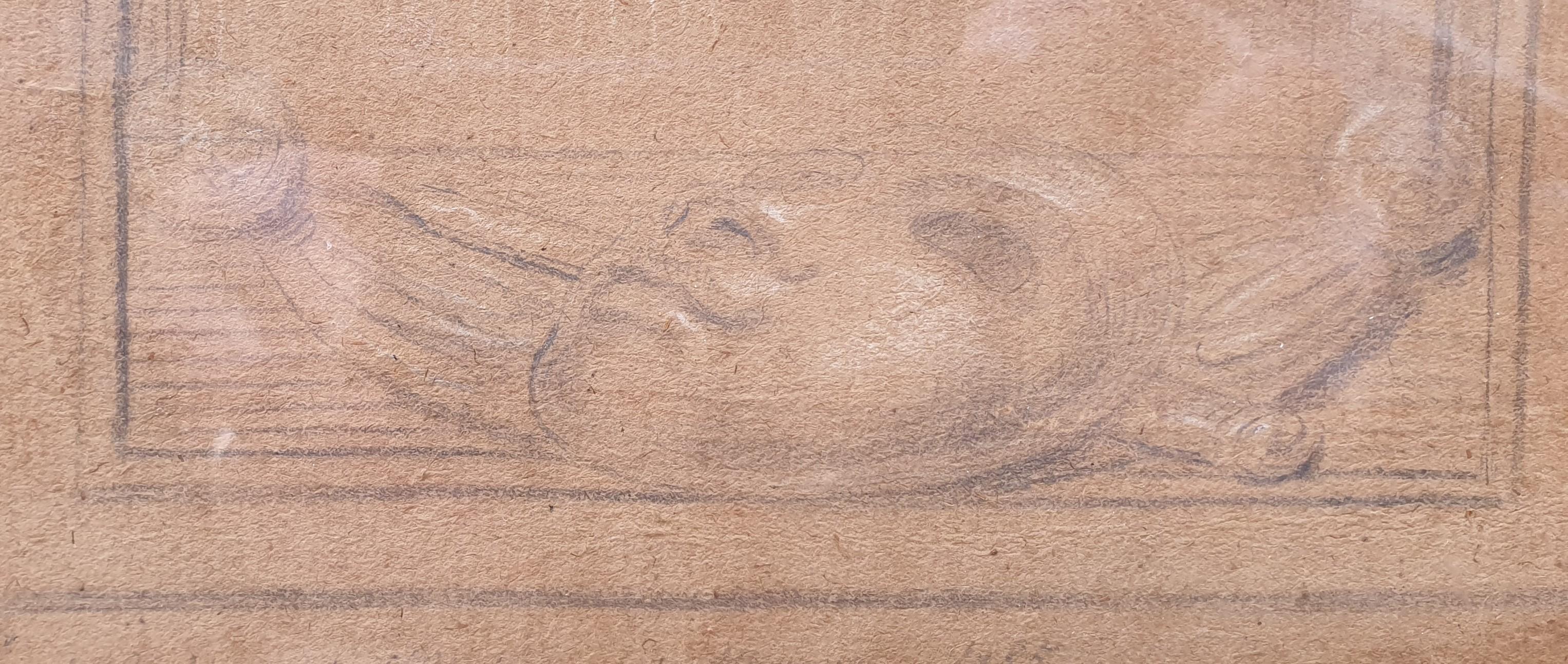Französisch Schule Zeichnung 18. Porträt Ténor SAINT AUBIN drei Kreiden Paris Opéra  (Akademisch), Art, von Unknown