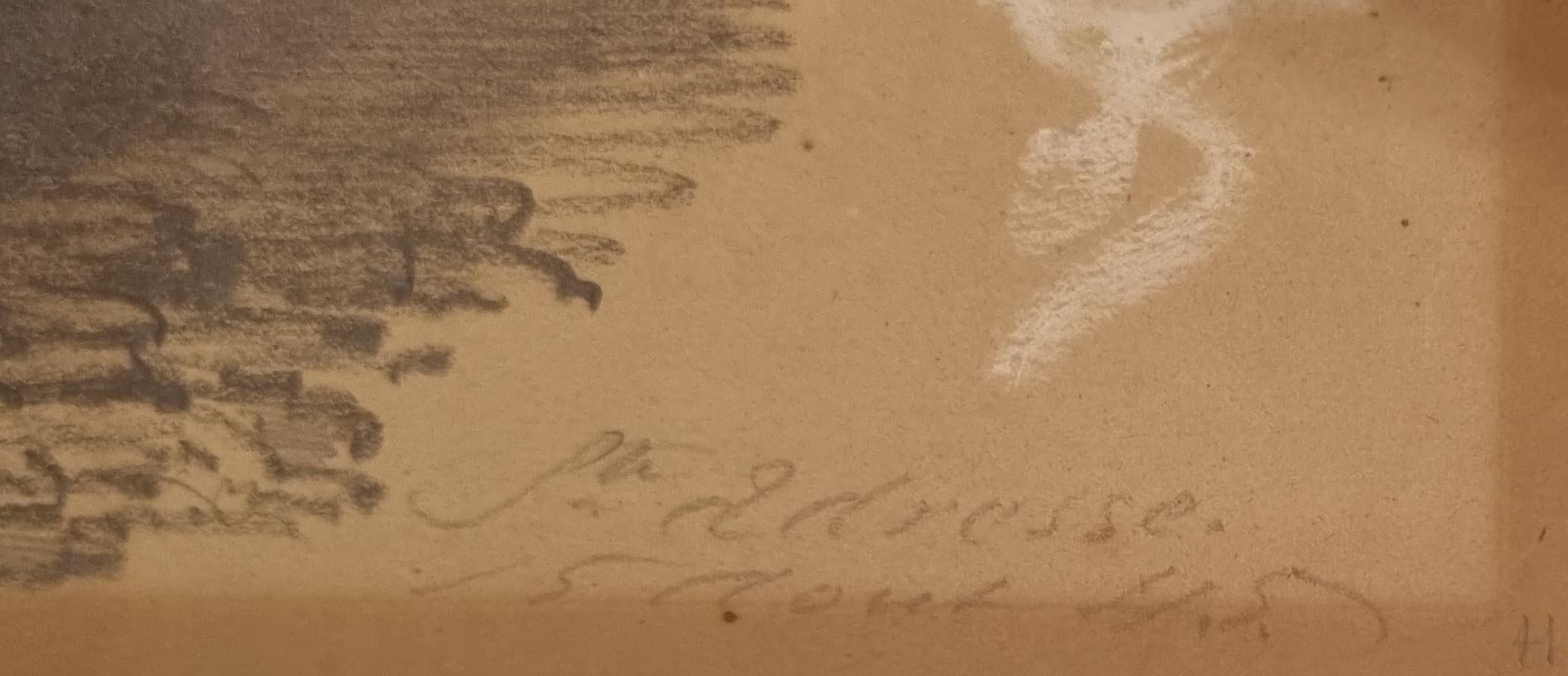 Scuola francese della metà del XIX secolo Sottolineature a matita e gouache 25 x 35 cm (32 x 50 cm con la stuoia) Situato, datato e firmato 