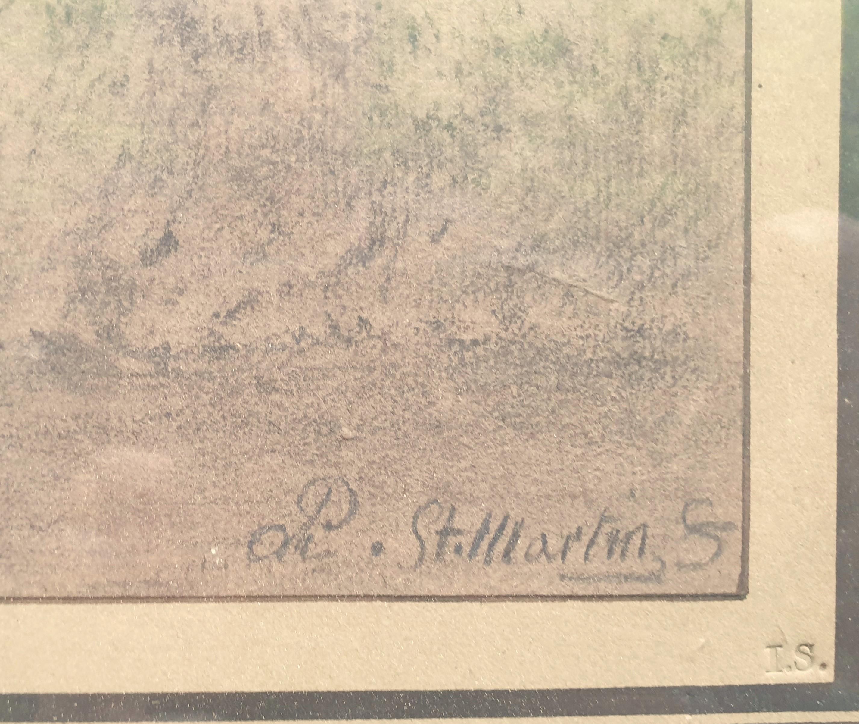 Zeichnung PAU de SAINT-MARTIN Bleistift Gouache sanguine Landschaftsmühle Fluss 18th im Angebot 3