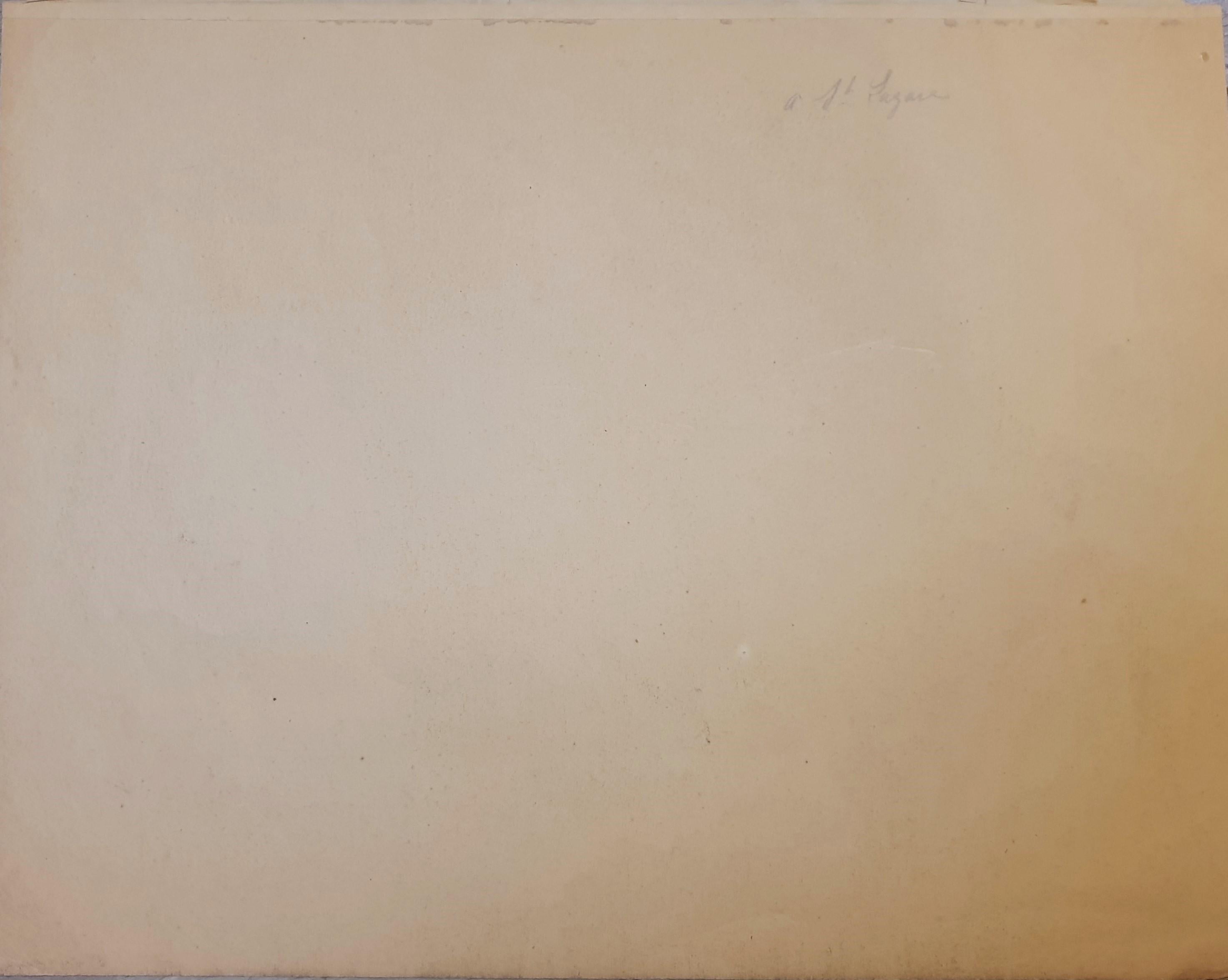 STEINLEN Dibujo al carboncillo Mujeres paseando por la calle en París Art nouveau 20e en venta 3