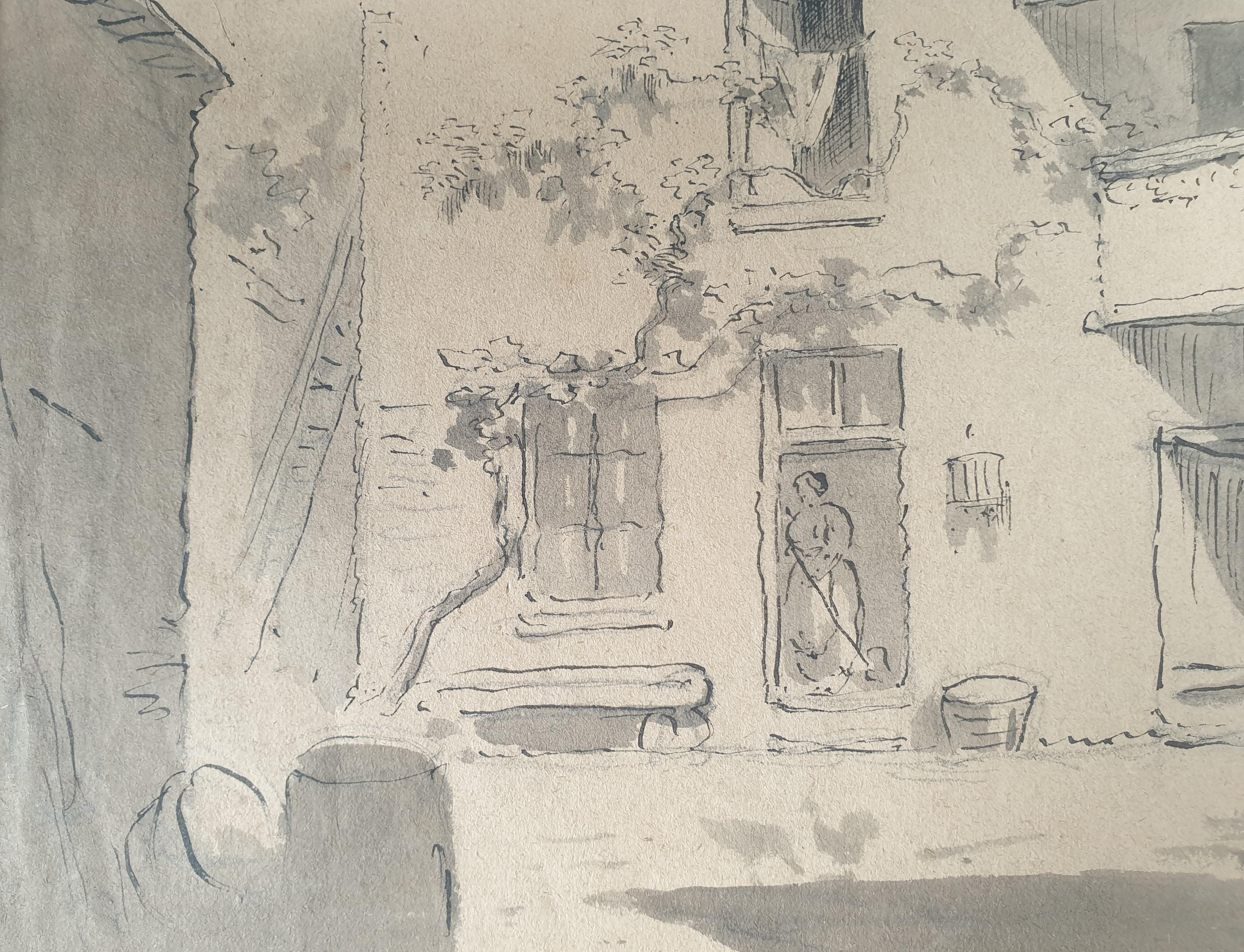 Encre de toilette de l'école française 19e Champigny Val de Marne France maison - École française Art par Unknown