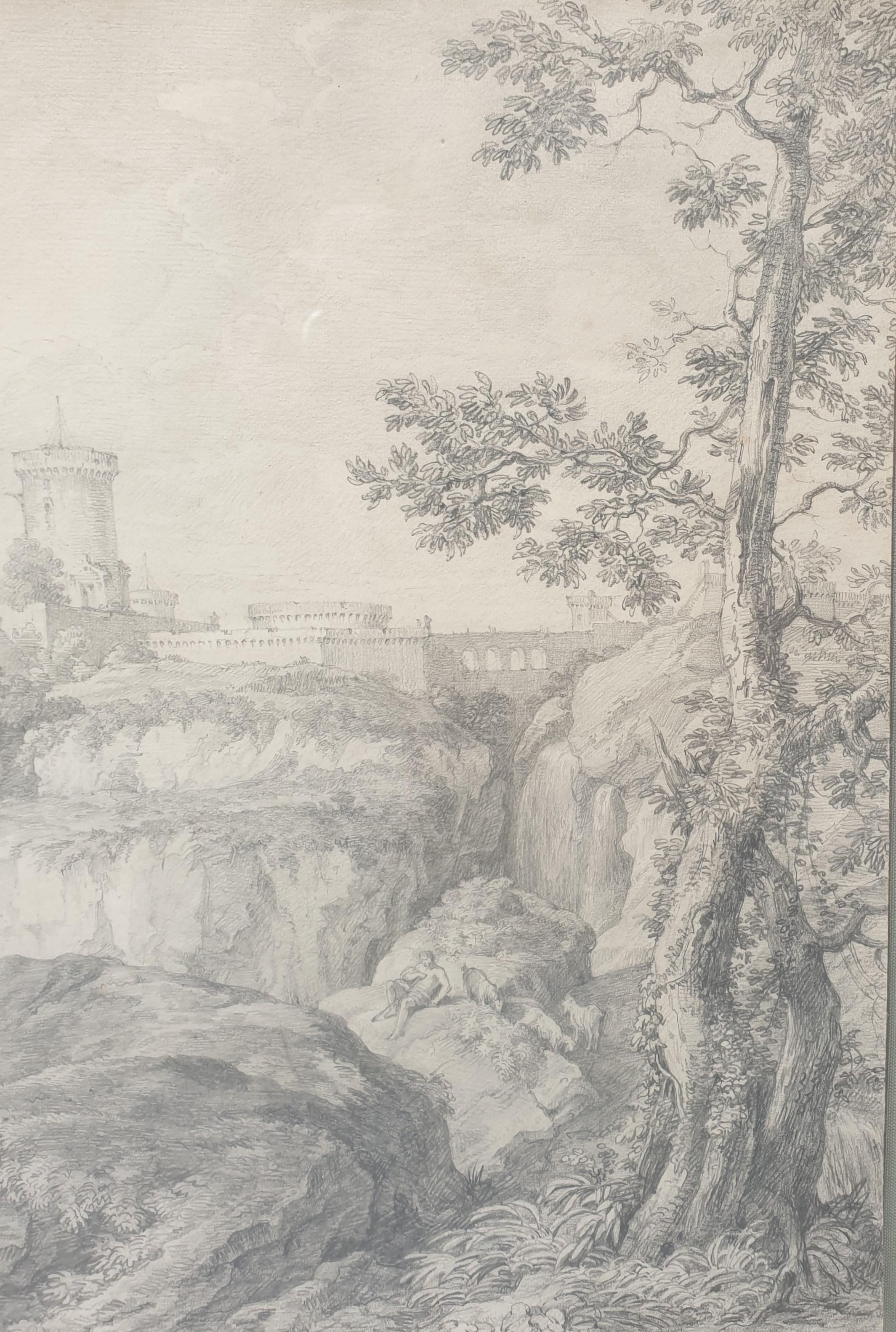 Scuola francese dell'inizio del 19° secolo (gruppo di Pierre-HenRY de Valenciennes)
Matita su carta
26 x 33 cm (46 x 53 cm con la cornice)
Etichetta sul retro con attribuzione a Pierre Henry de Valenciennes

