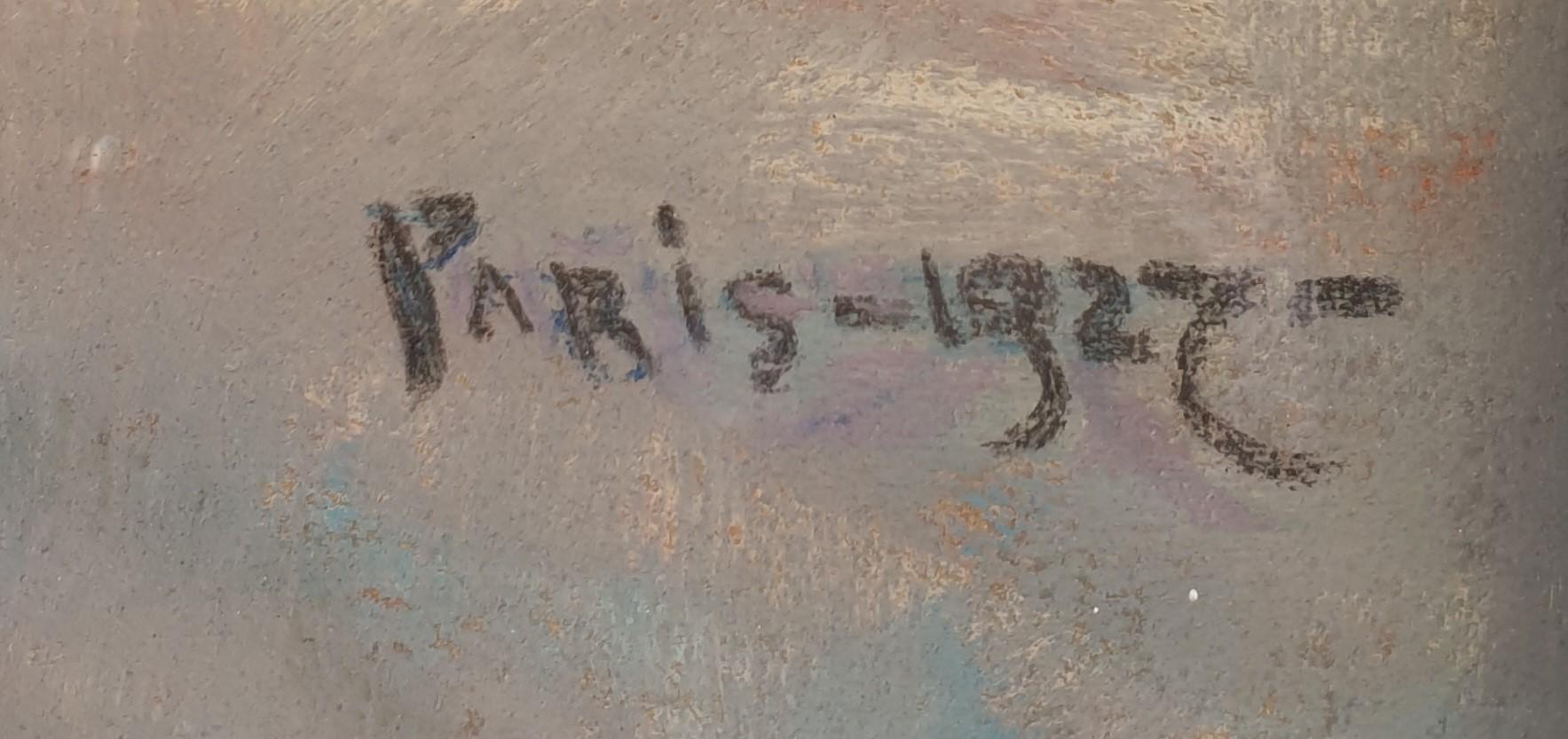 Pastellfarbenes Porträt MORSTADT mit gebogenem Mann, Art-déco-Salon de Paris 1927, 20. Jahrhundert 4