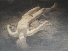 French School 19th Academy nude young man Study Pyrame