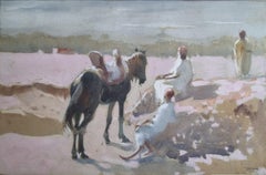 Aquarelle Belge Orientalistes Marocains Cheval 19ème
