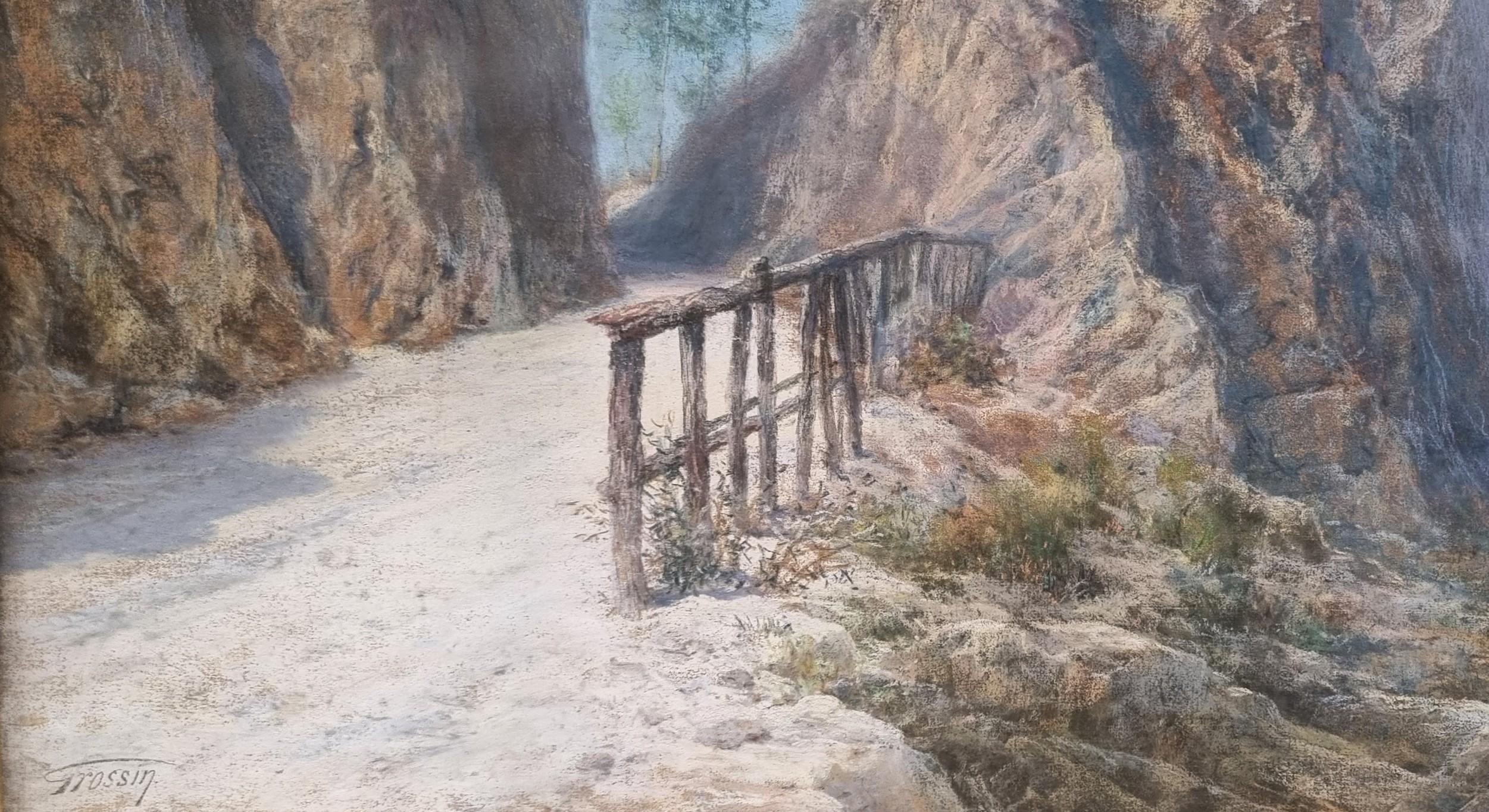 Pastel français Paysage Bretagne Finistère GROSSIN Salon Fin 19ème en vente 1