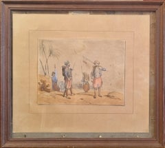 Watercolor Portrait Zouaves Military Painter French Algeria War 1830 19th