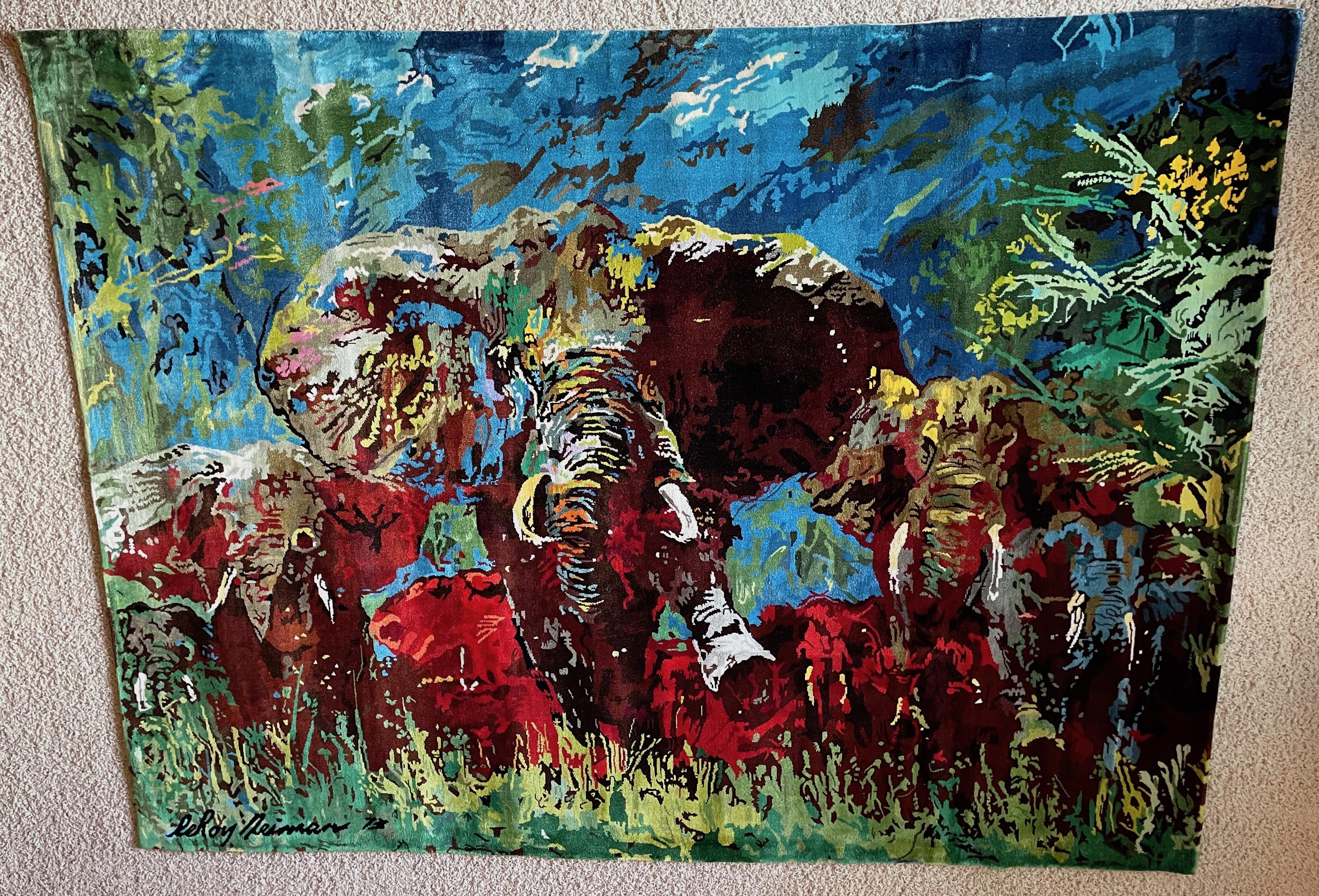Elephant Stampede Tapestry For Sale 1