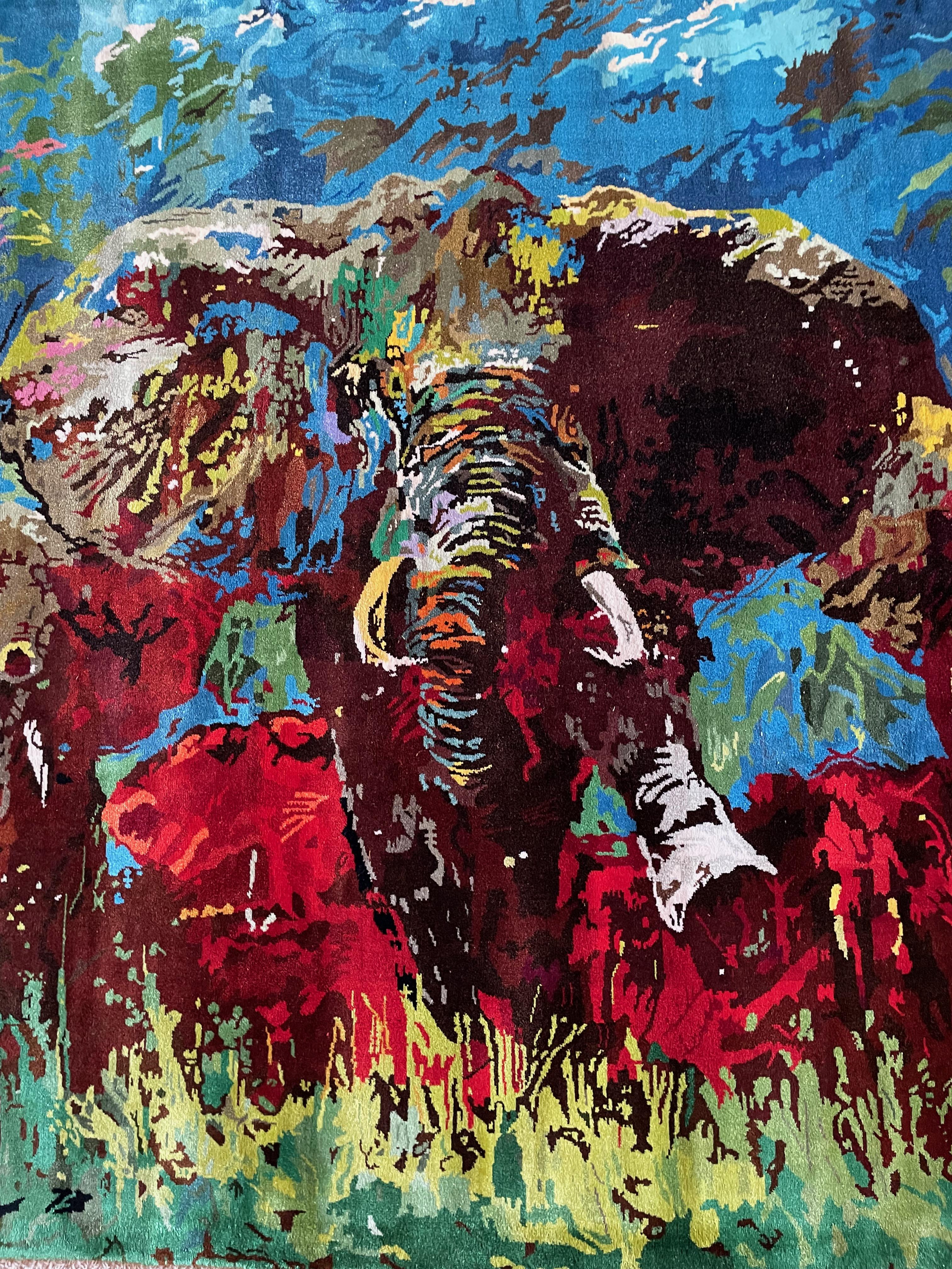 Tapisserie estampille d'éléphant en vente 4