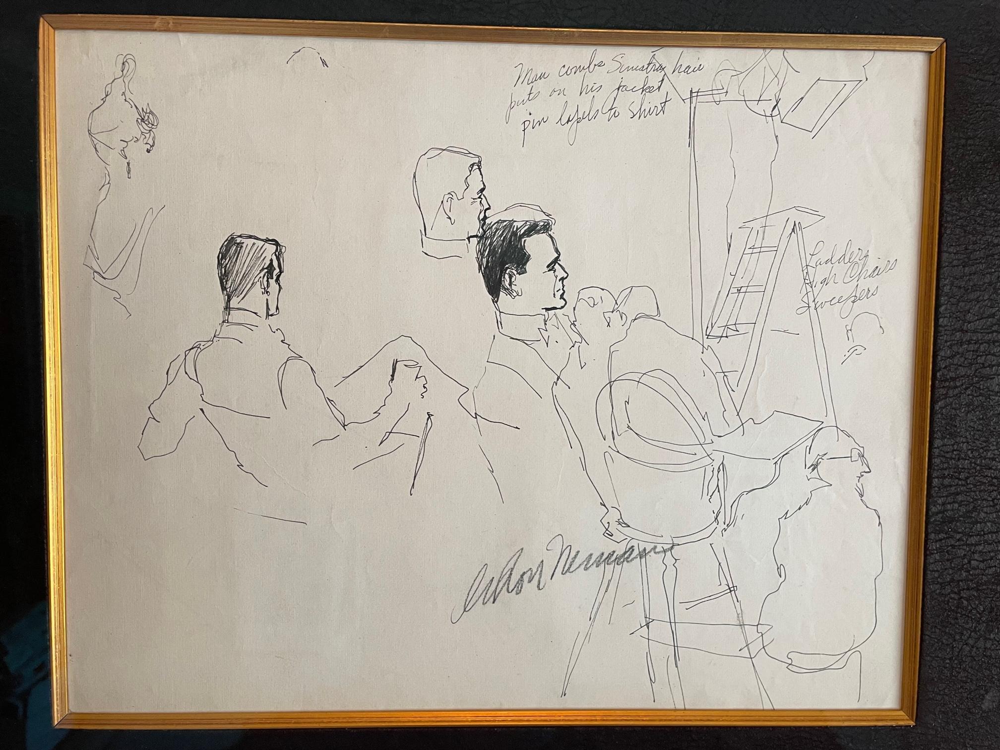 Original Sinatra on the Set - Art by Leroy Neiman