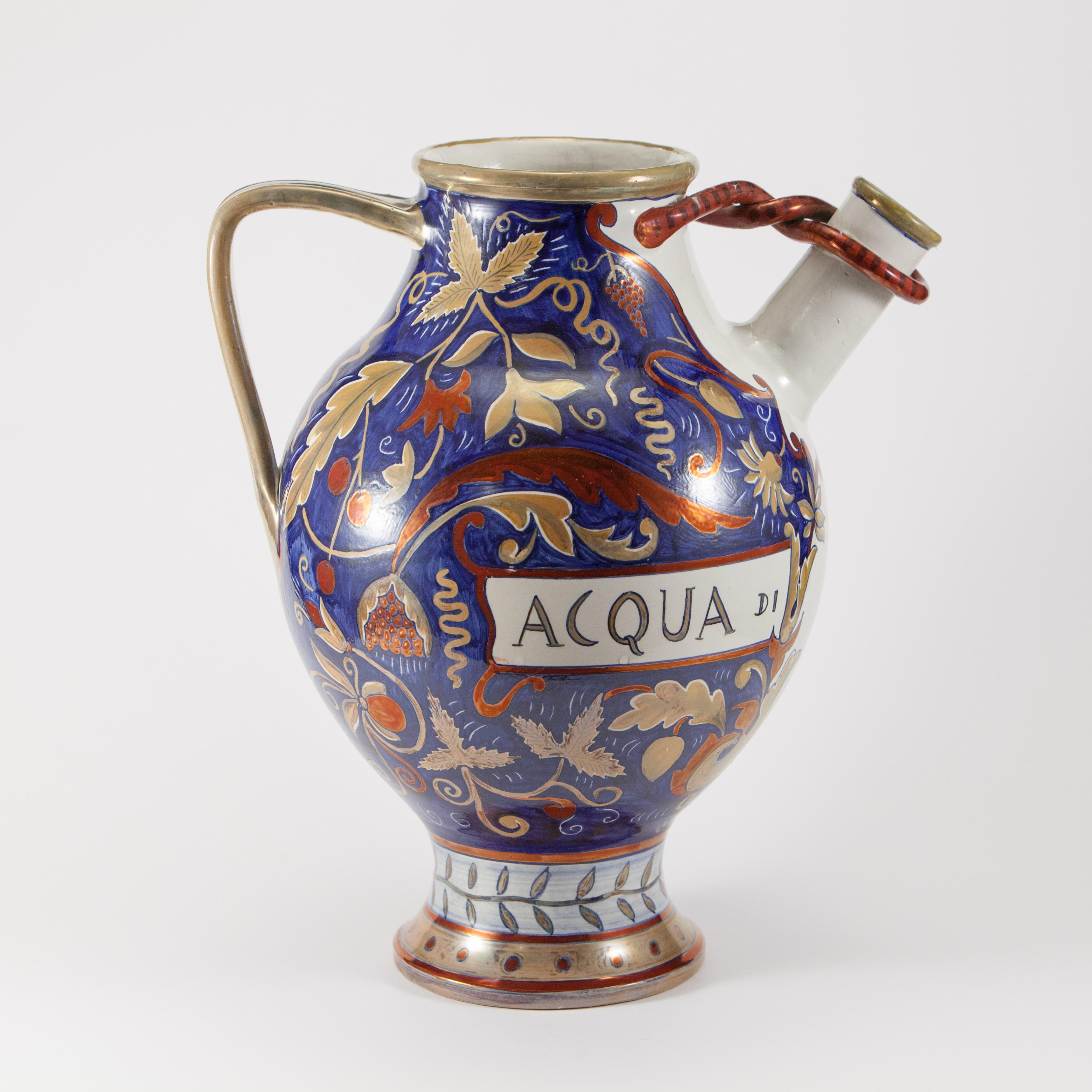 Lustrous majolica pourer, "Bottega Ceramica" art ceramics, 1920/30 - Art by Bottega ceramica di Angelo Pascucci
