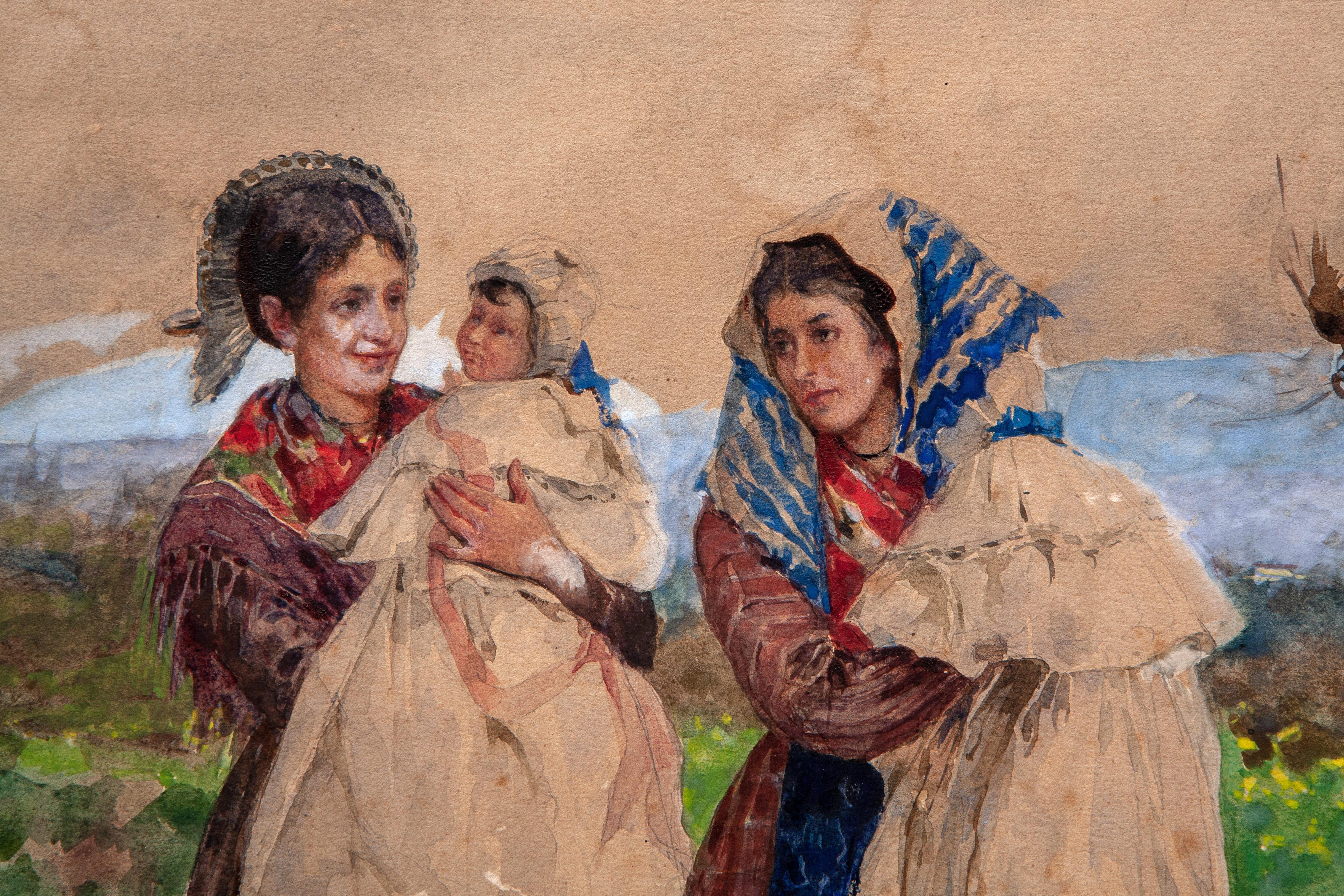 Donne con bambini - 1889 For Sale 1