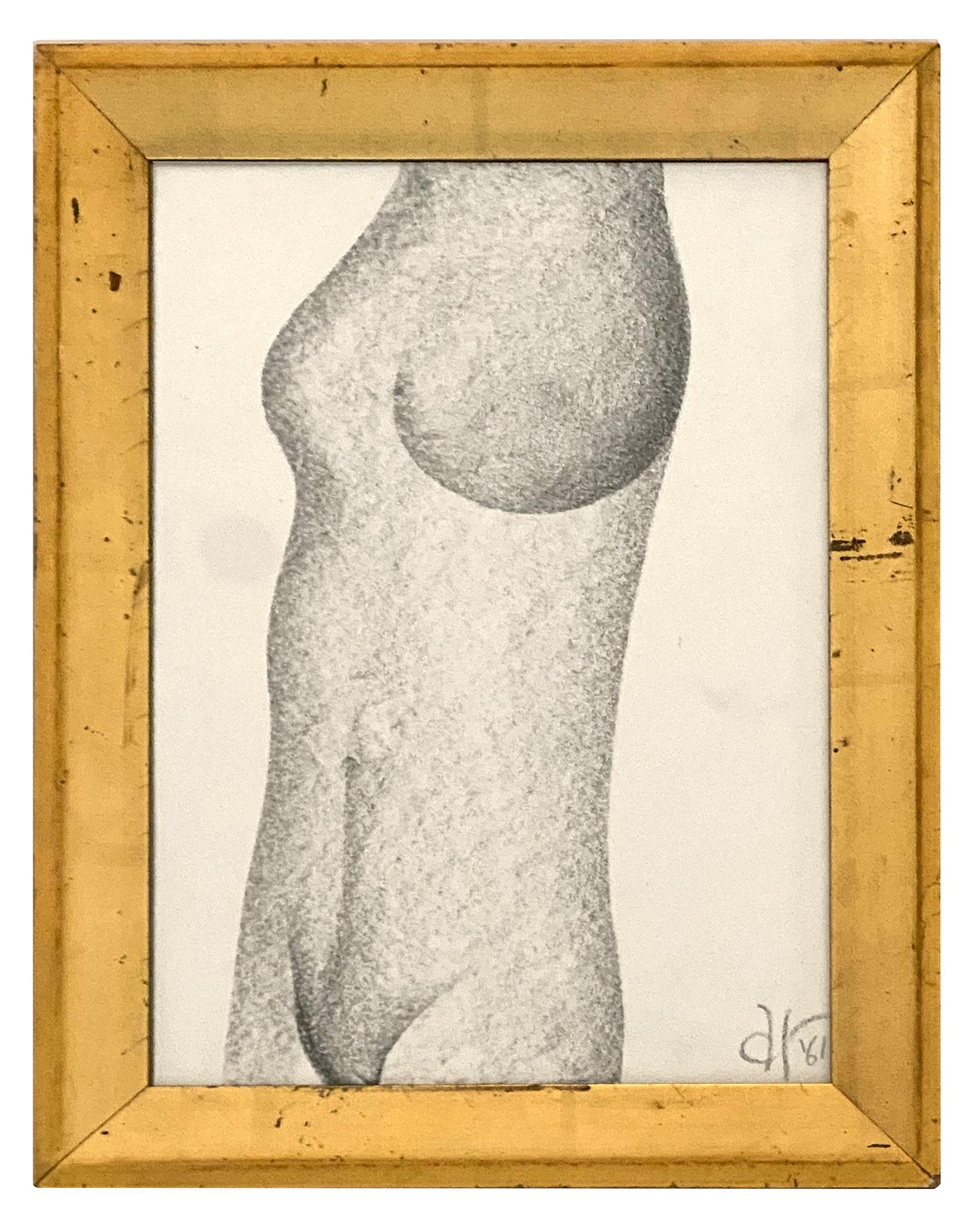 Exceptionally rendered graphite drawing by artist Albert Radoczy. Delicate mark-making of female figure. Signed and dated lower right. Presented in a handsome vintage giltwood frame, behind glass. 

Albert Radoczy (1914-2008) was a renowned artist