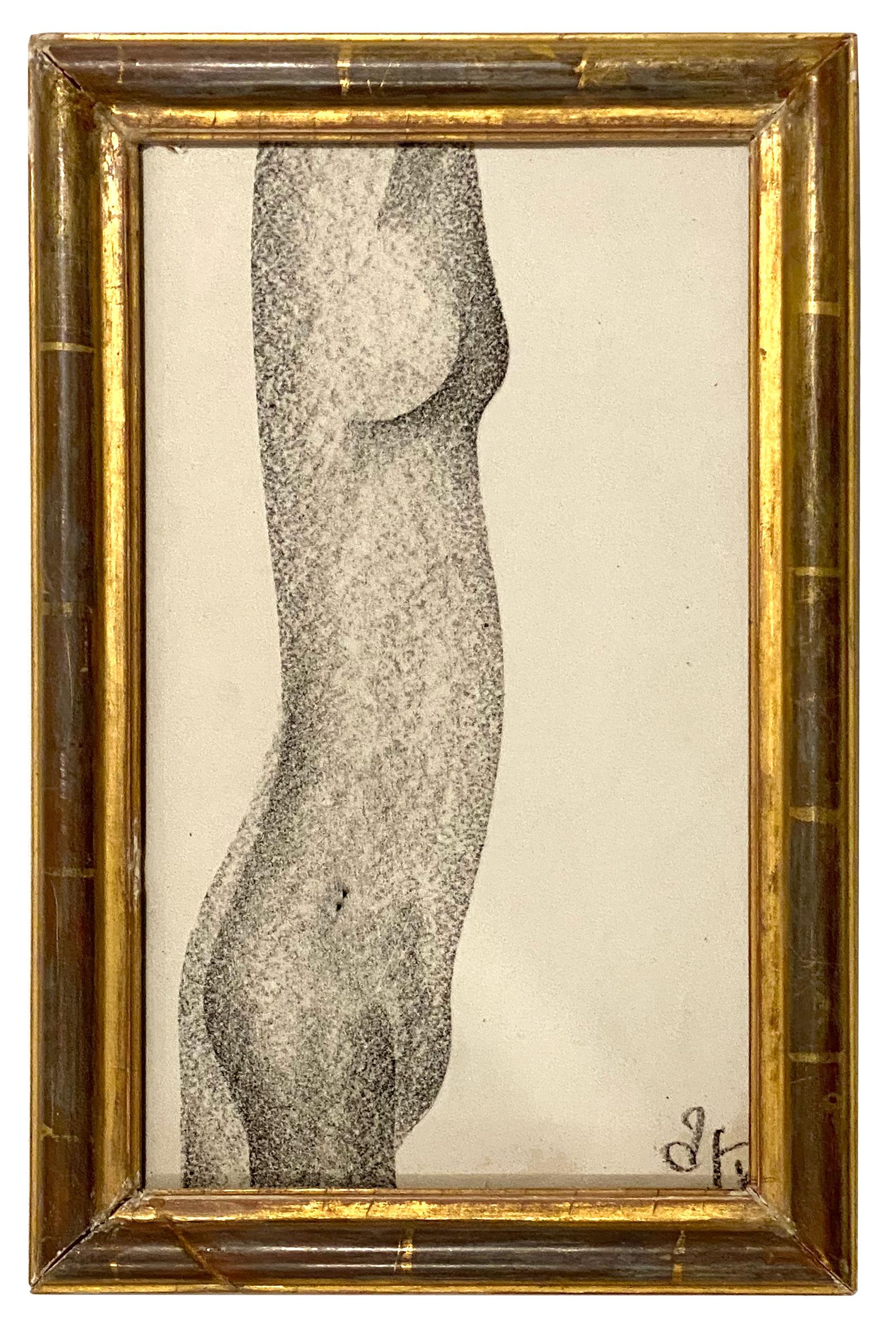 Exceptionally rendered graphite drawing by artist Albert Radoczy. Delicate mark-making of female figure. Signed lower right. Presented in a handsome vintage bamboo-look giltwood frame, behind glass. 

Albert Radoczy (1914-2008) was a renowned artist