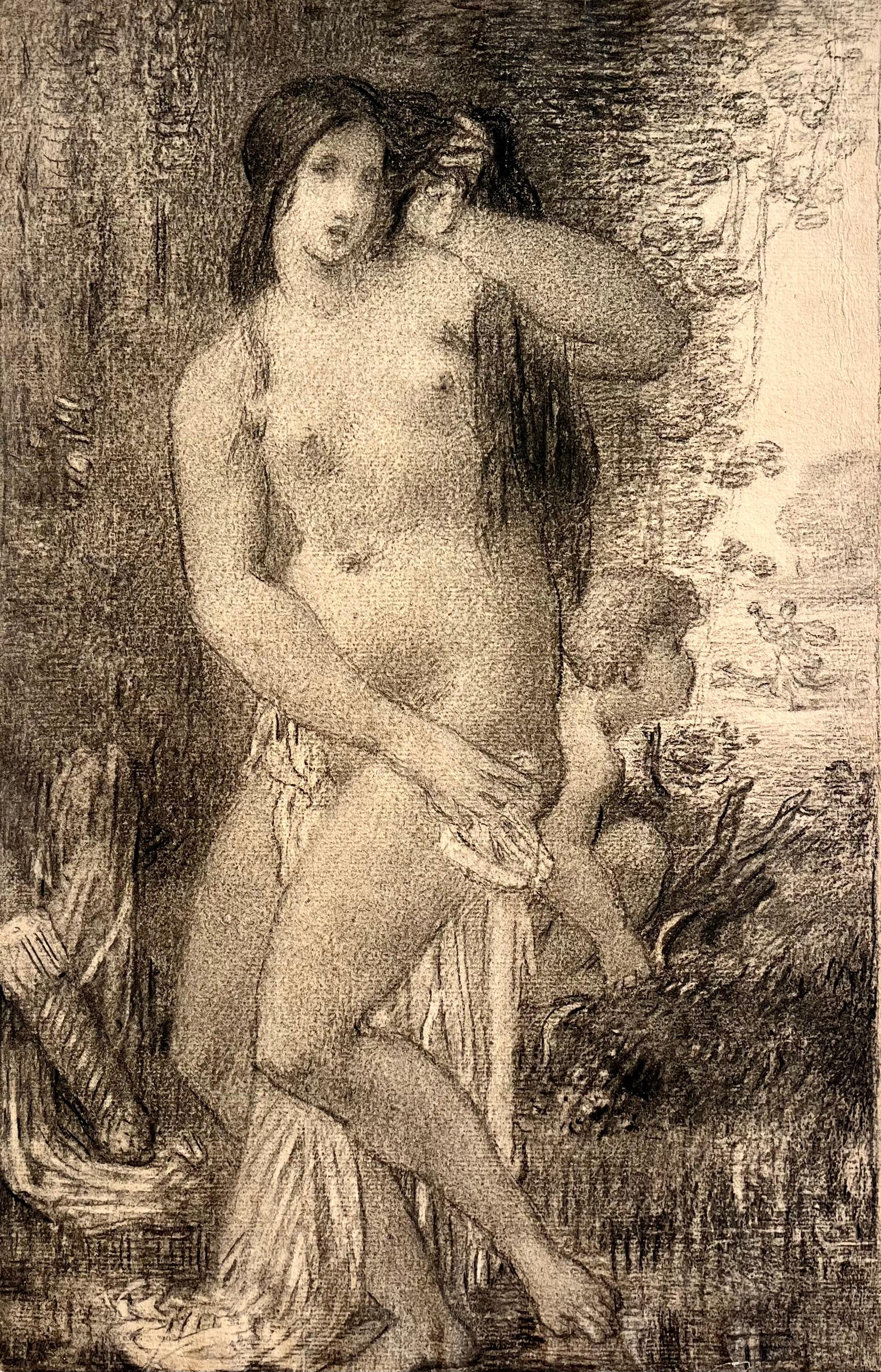 Nude Portrait of Woman with Infant - Art by William Perkins Babcock