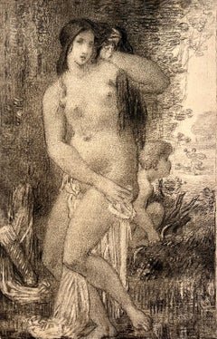 Ritratto di donna nuda con neonato