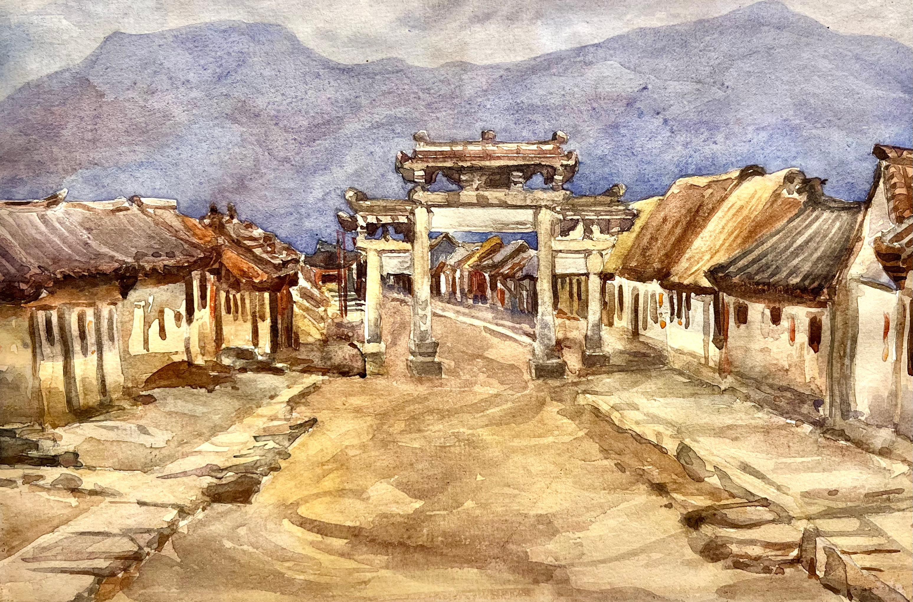Katharine Jowett Landscape Art - WHW Native Chinese City From S Gate