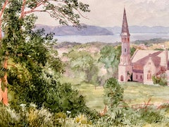 Oil Landscape titled "A View of Irvington on Hudson"