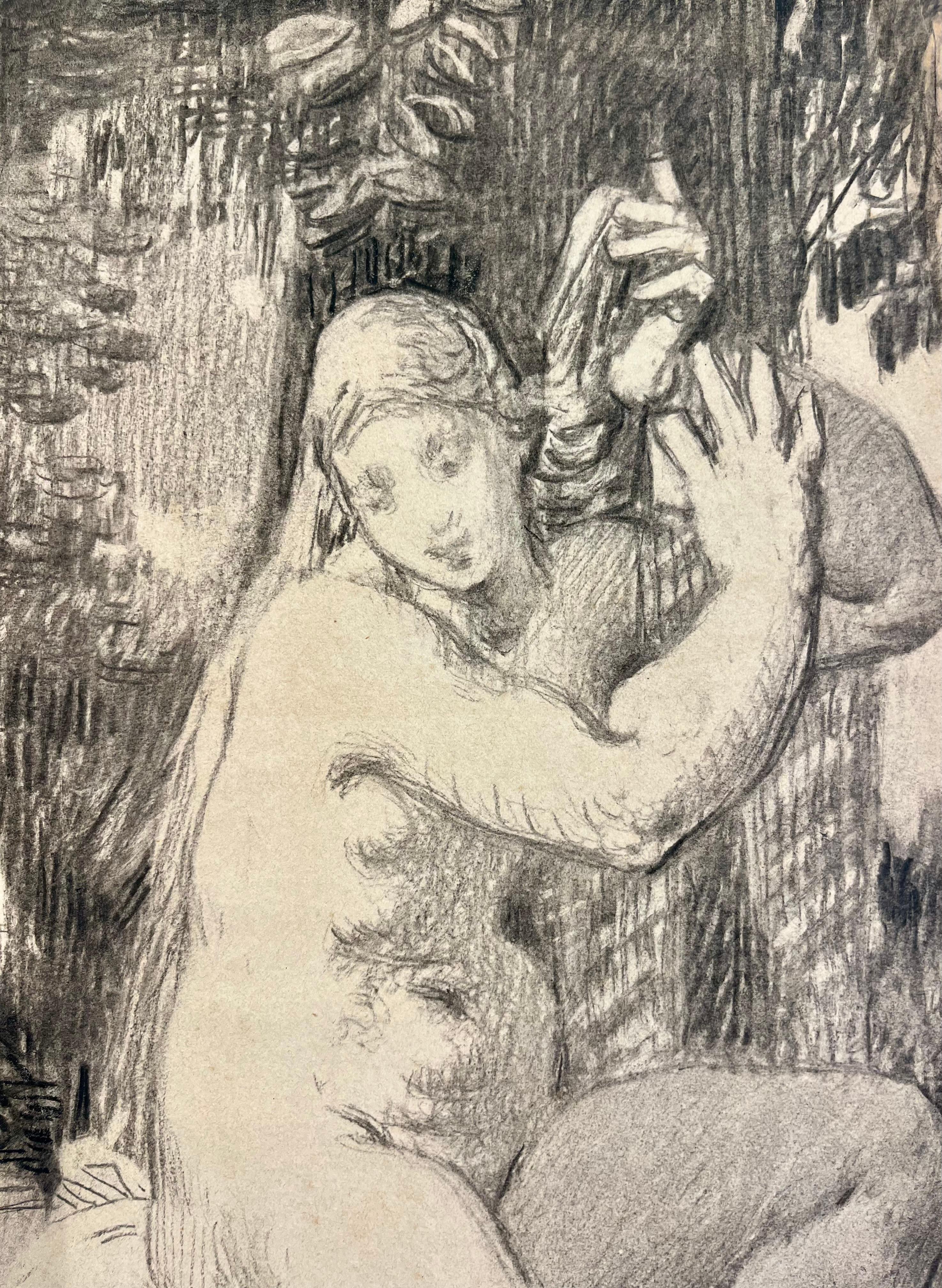 Nude Portrait of Infant Giving Flower to Mother For Sale 2