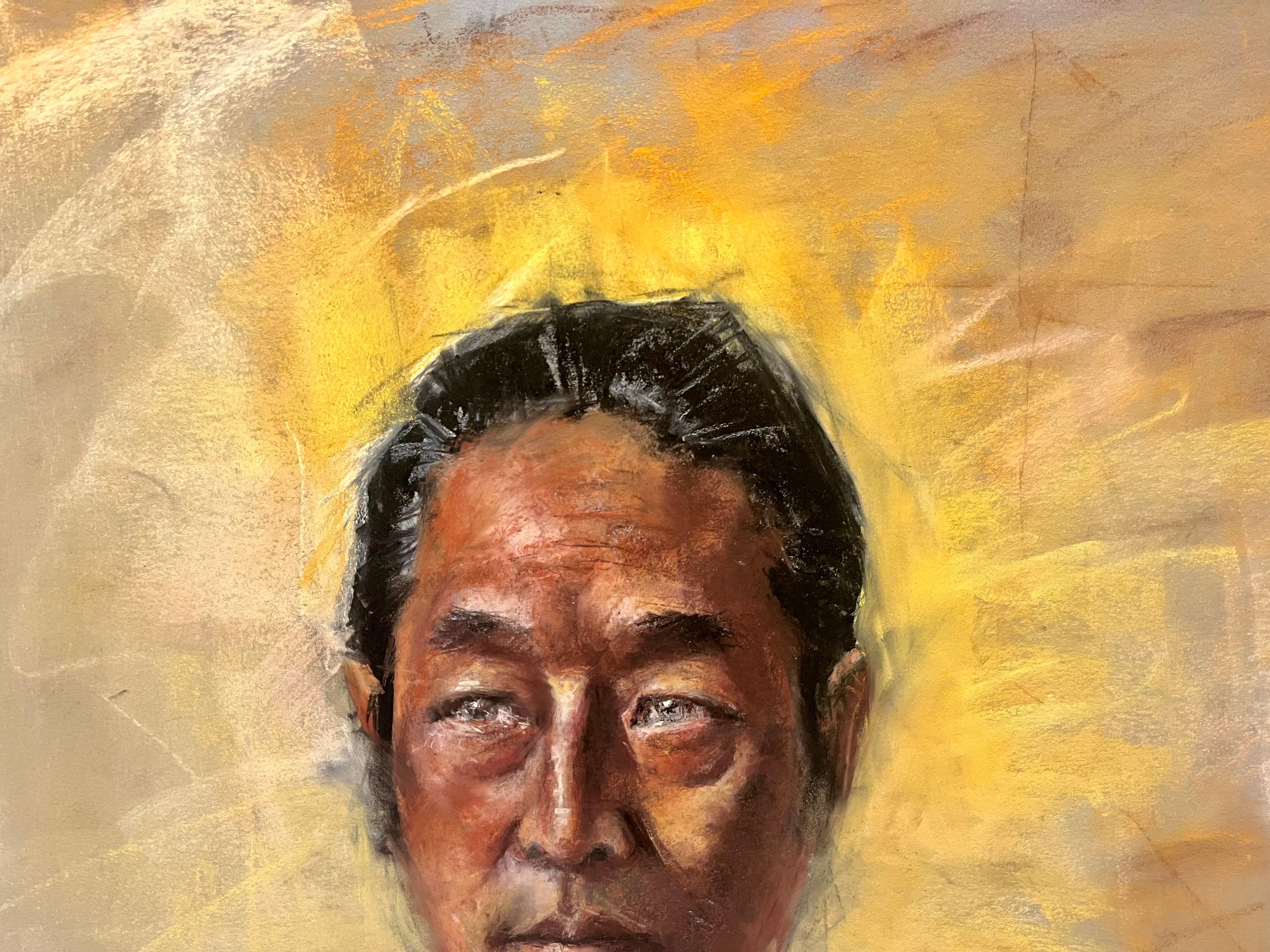 Portrait of Asian Man with Ponytail - Contemporary Art by MTH