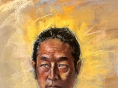 Portrait of Asian Man with Ponytail
