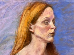 Side Profile of Woman with Long Red Hair