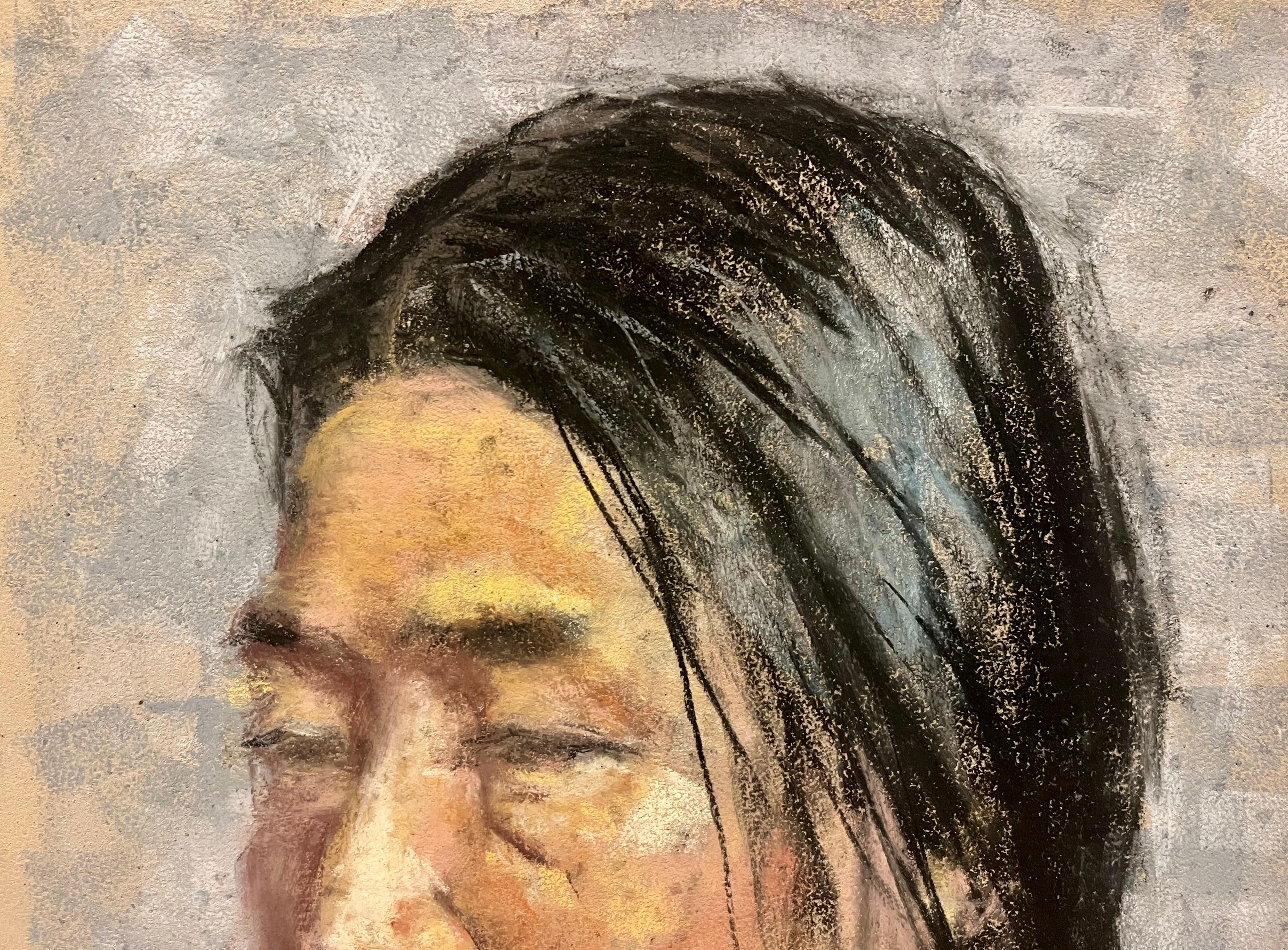 Side Profile of Asian Man with Ponytail - Art by MTH