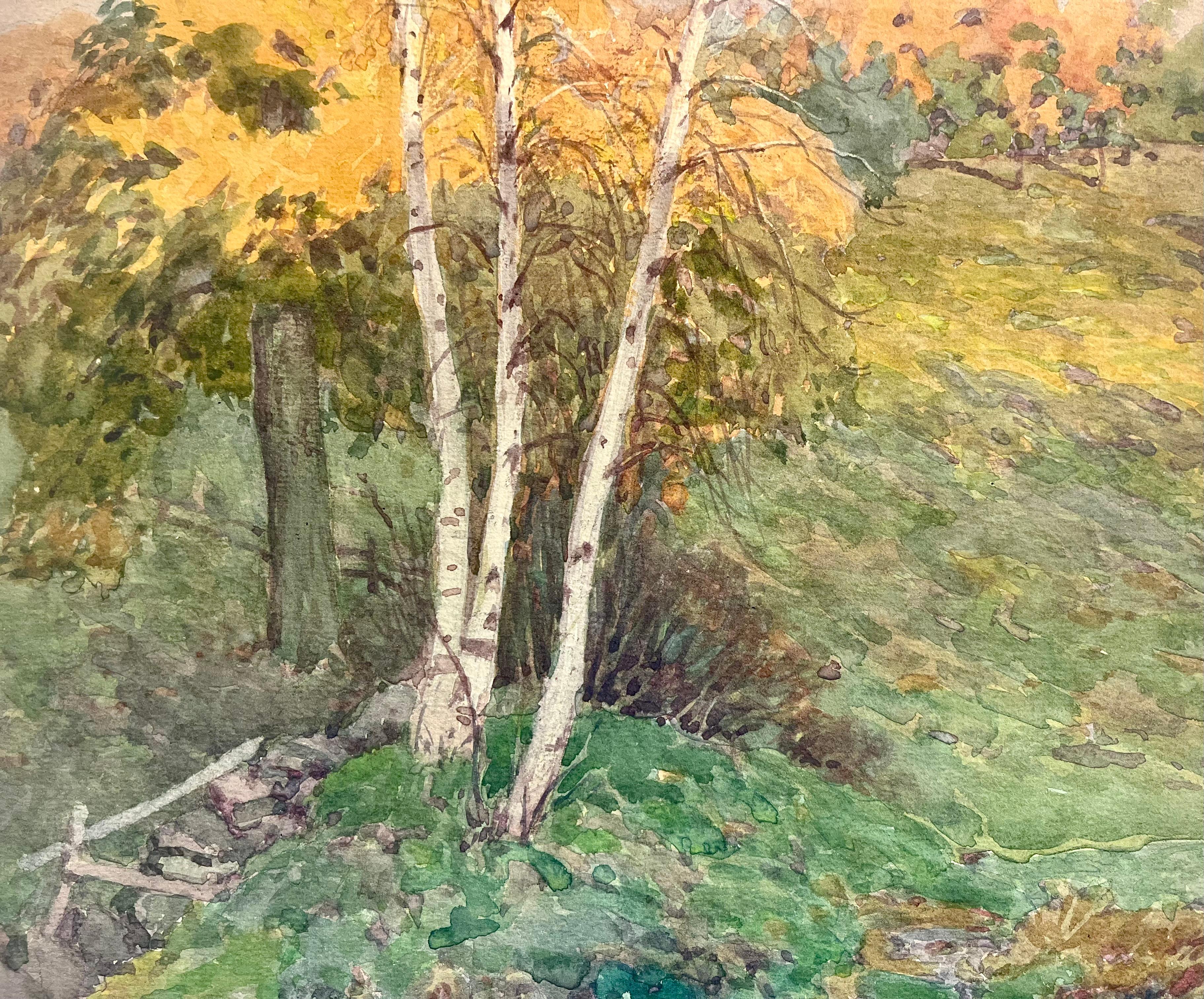 Bäume auf hügeligen Feldern im Spätsommer (Hudson River School), Art, von Charles Copeland