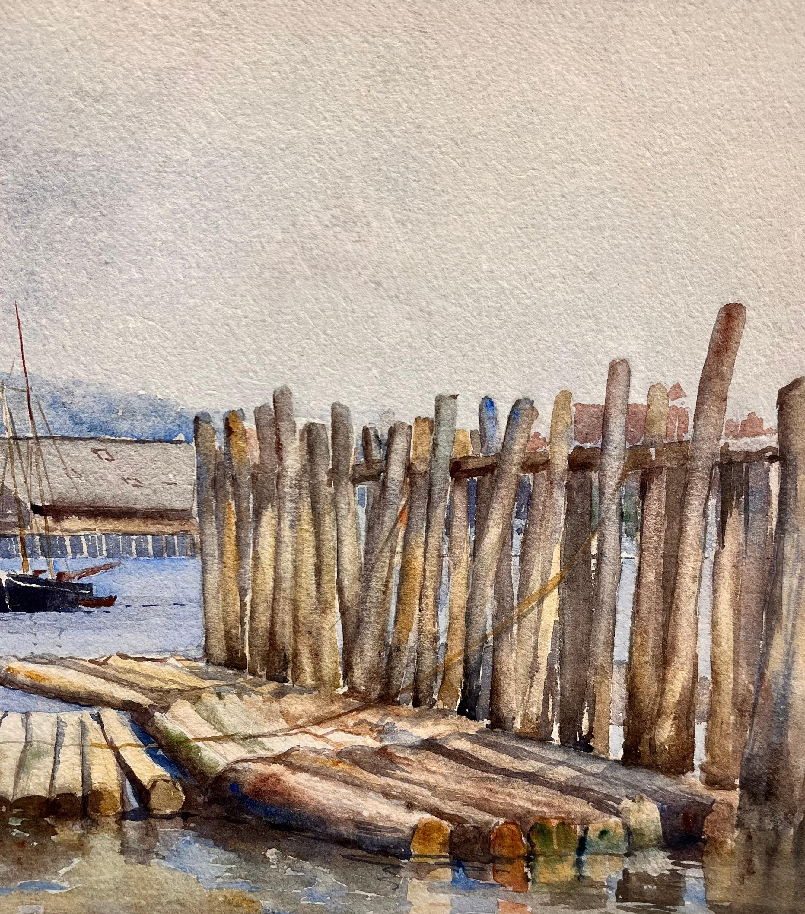 Fuerte de Nueva Inglaterra - Landscape Art Marrón de Carlton Theodore Chapman