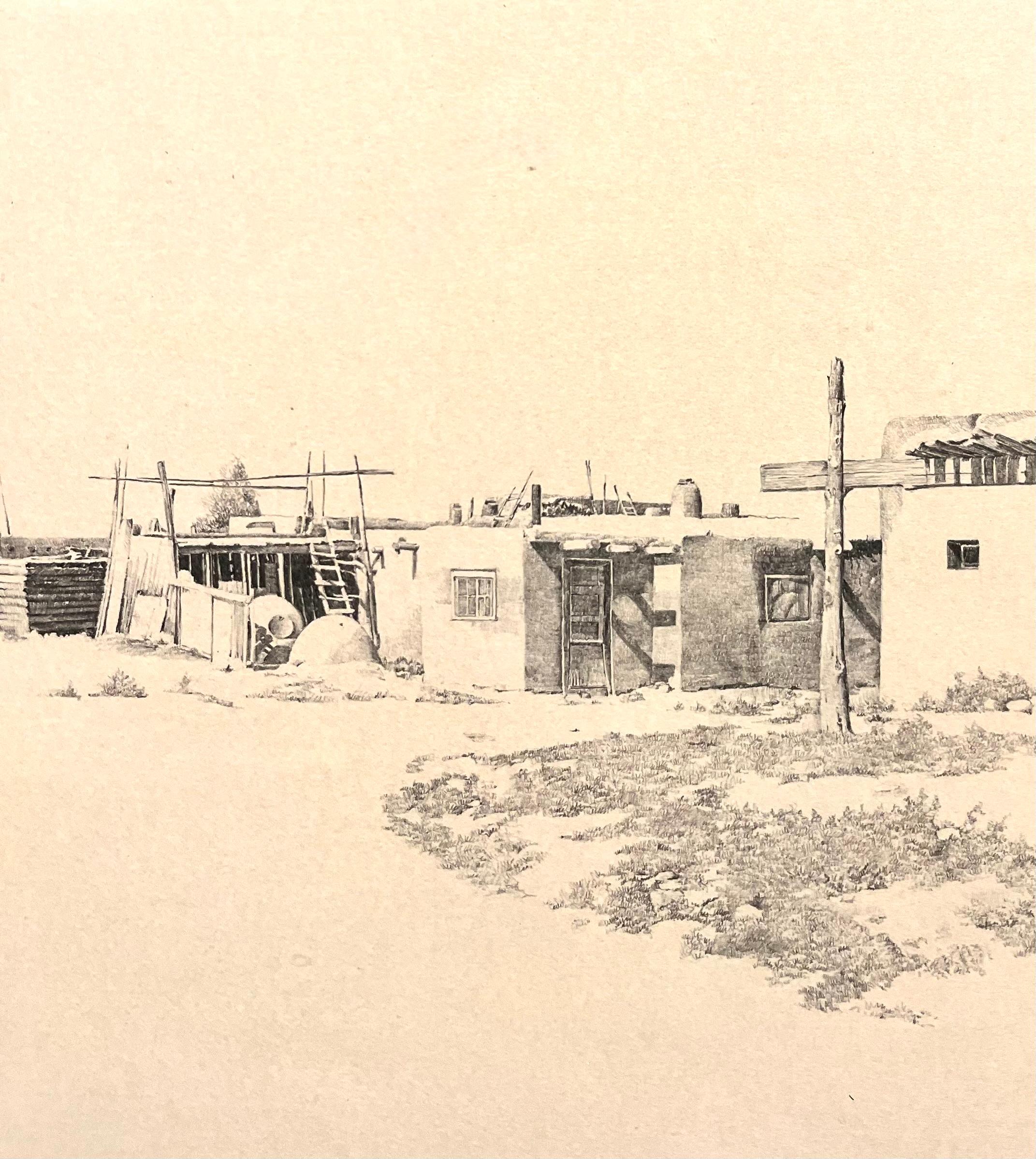 Croquis de Taos, Nouveau Mexique intitulé 