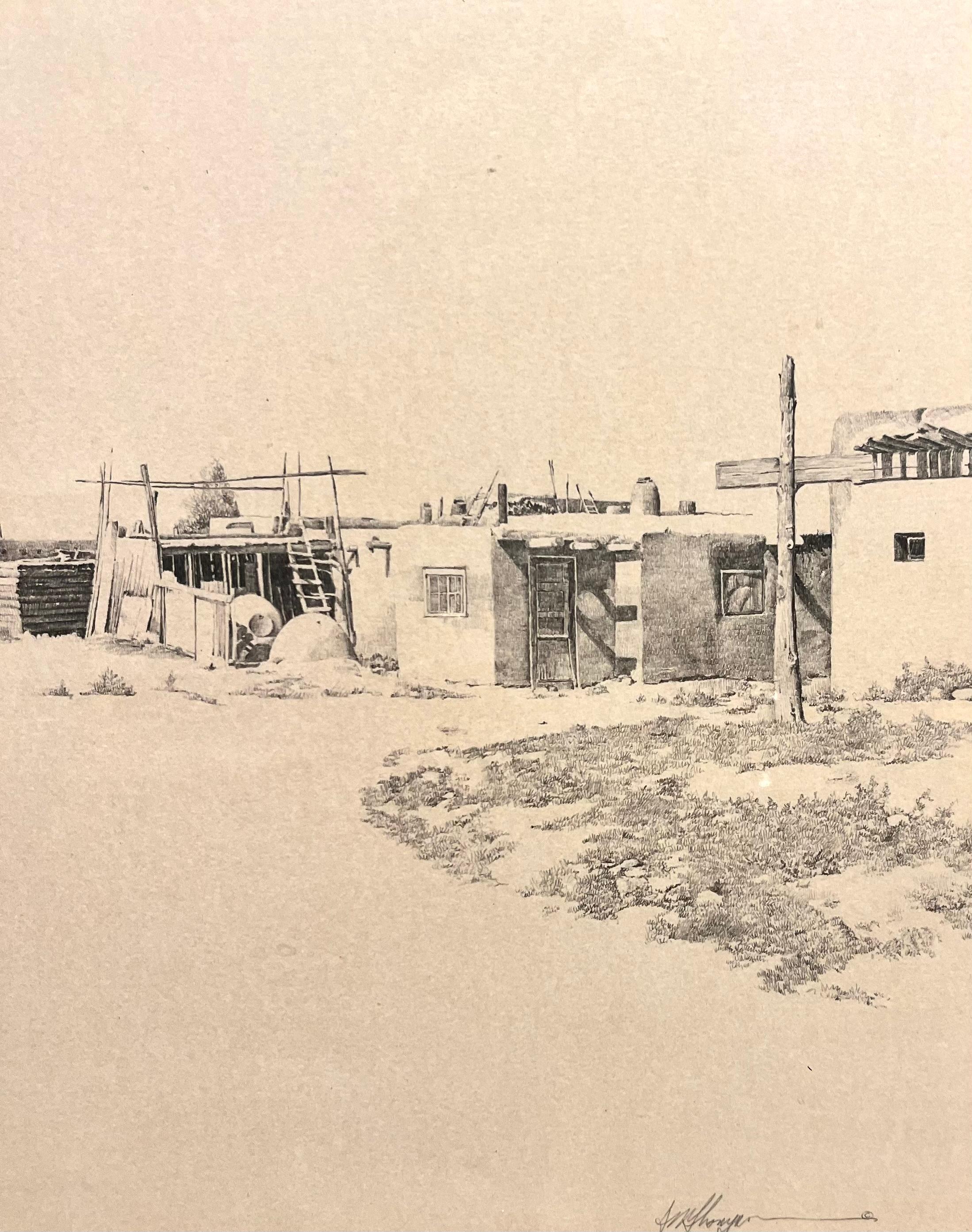 Croquis de Taos, Nouveau Mexique intitulé 