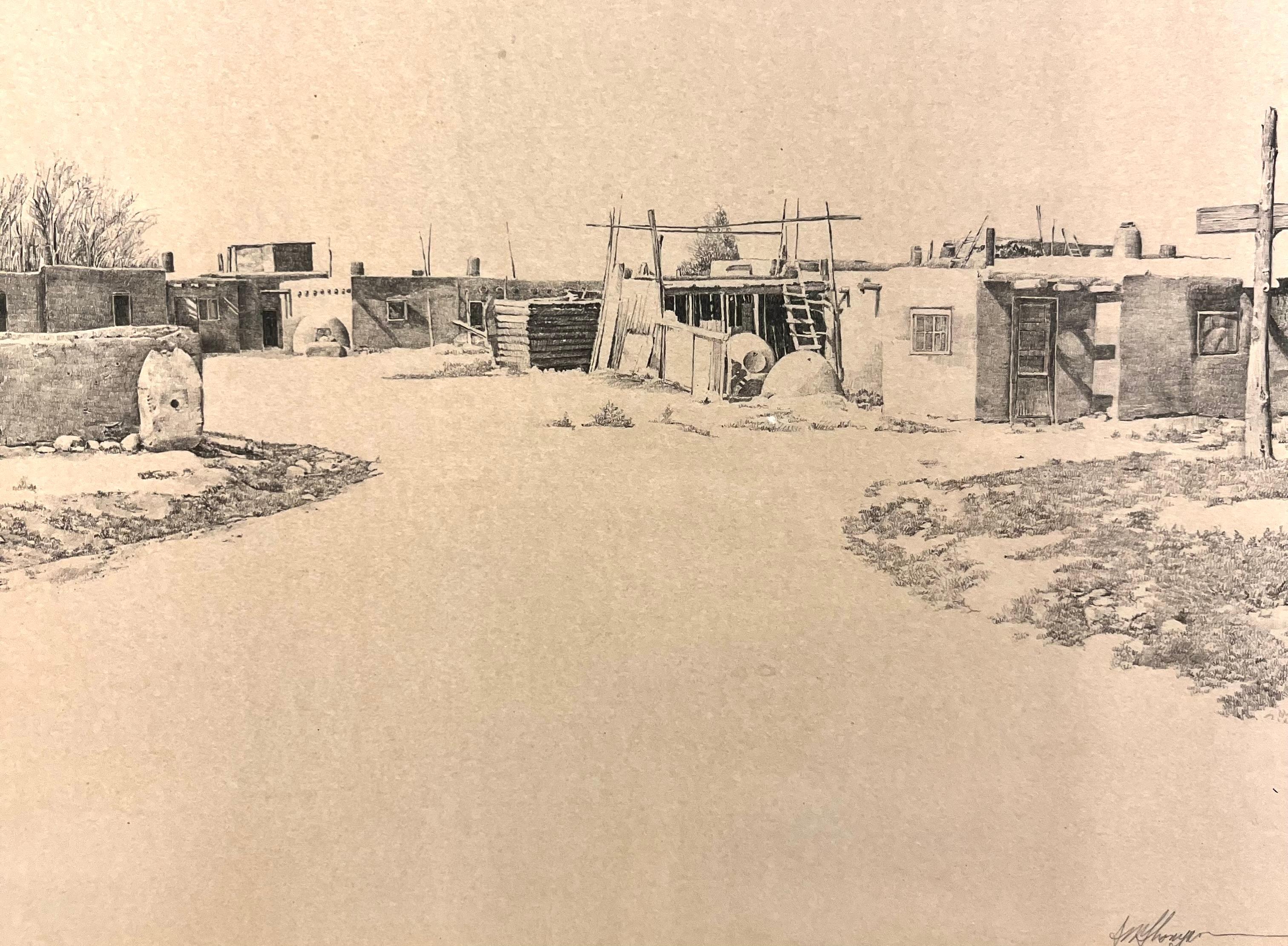 Croquis de Taos, Nouveau Mexique intitulé 