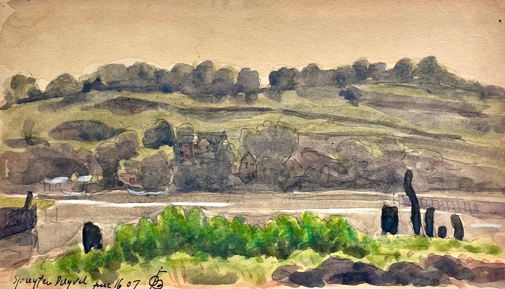 Spuyten Duyvel, New York Watercolor, Impressionist, Early 20th Century