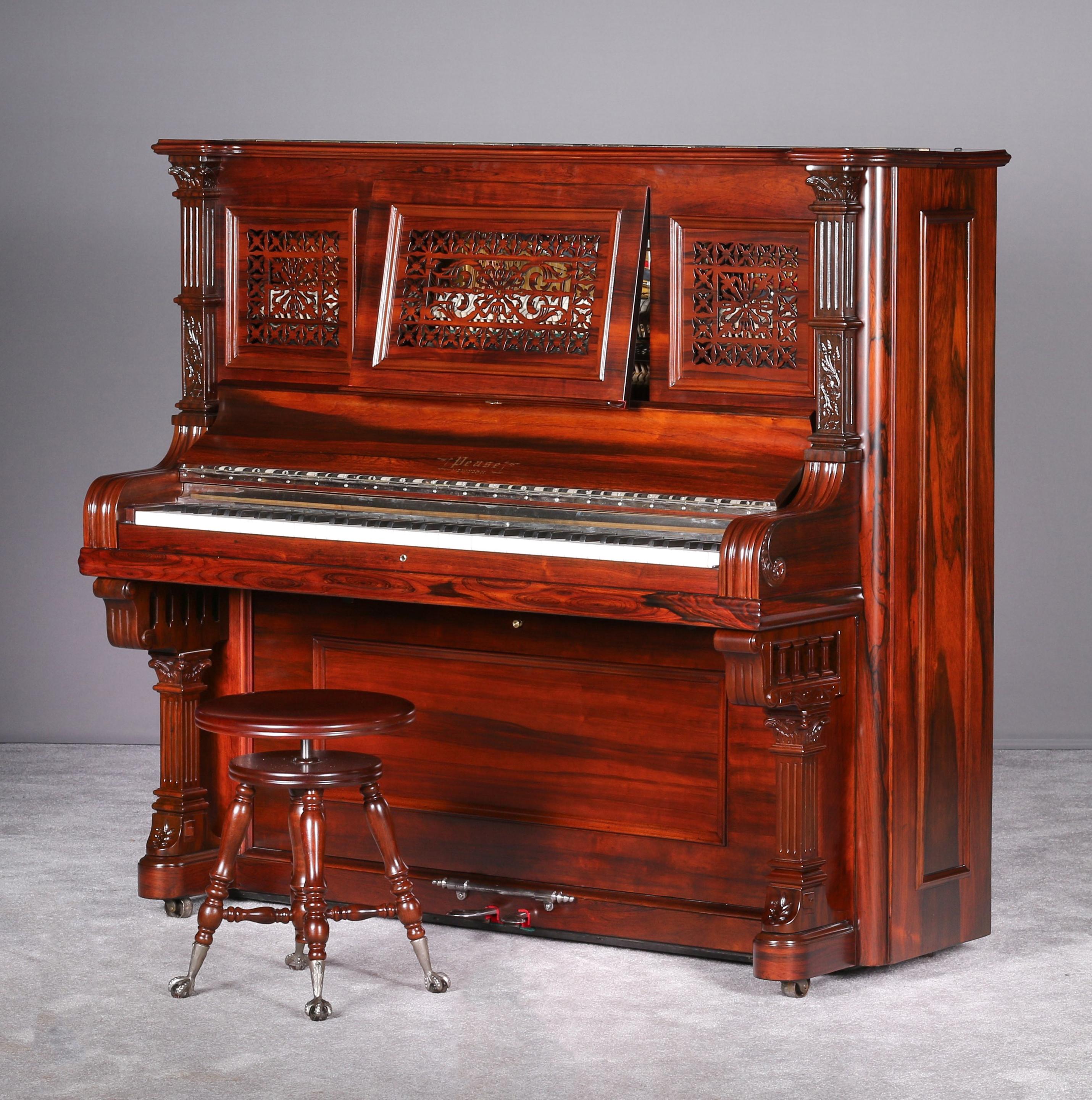 Vollständig restauriertes Pease Upright Klavier, 1891
