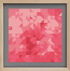 #004, 2018, Abstract Pink Tessellations,  Joseph Albers Color Aid Paper Collage