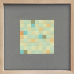 #45, Abstrait, Pastel et Grille dynamique, Collage de papier Color Aid de Joseph Albers