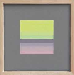 #35, Grille abstraite au pastel et à la rayure, Collage de papier Color Aid de Joseph Albers