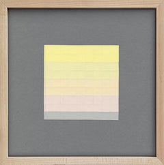 #22, Grille abstraite au pastel et à la rayure, Collage de papier Color Aid de Joseph Albers